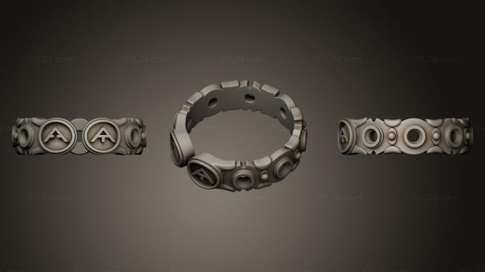 Ювелирные перстни и кольца (Женщина со стеклянным кольцом, JVLRP_0083) 3D модель для ЧПУ станка